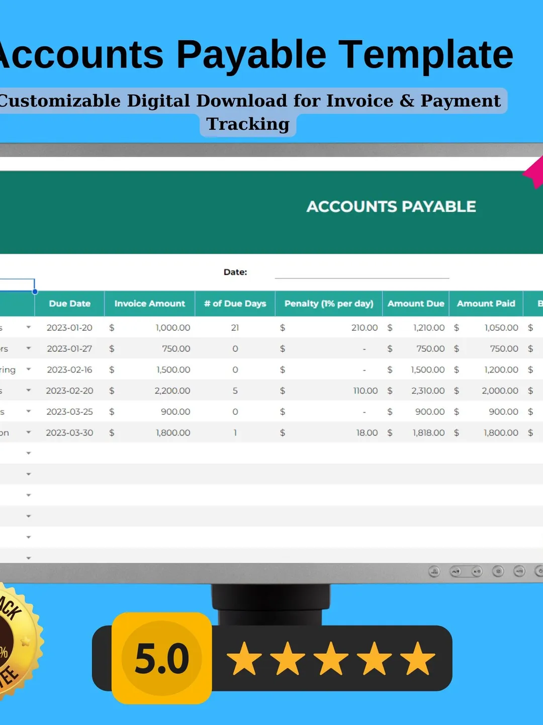 Editable Business Invoice Template | Google Sheets & Excel | Small ...