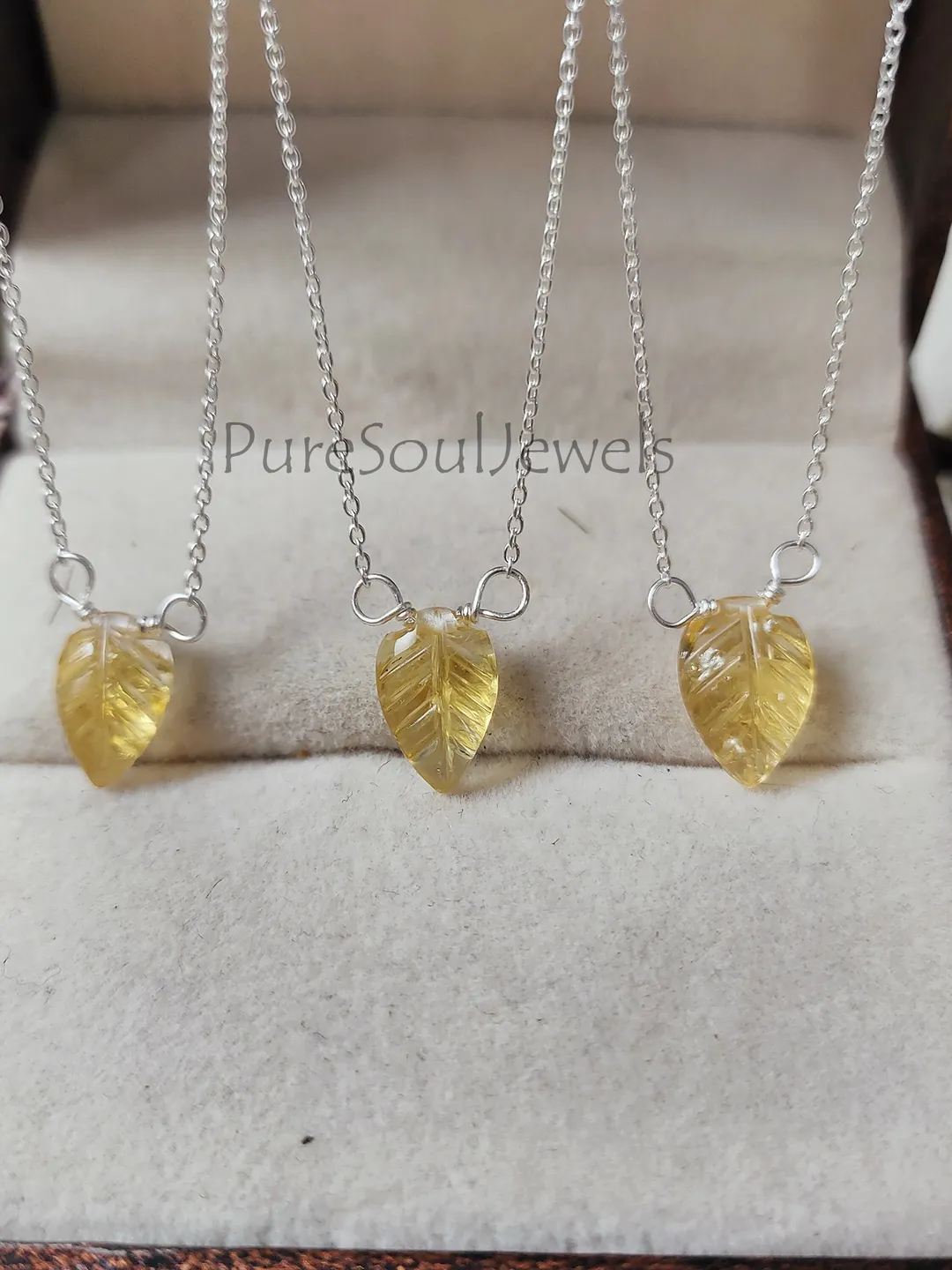 Natural Citrine Pendant Necklace, 925 Sterling Silver Necklace, Leaf Design Carvings Pendant, One Of A Kind Necklace, Citrine Leaf Pendant
