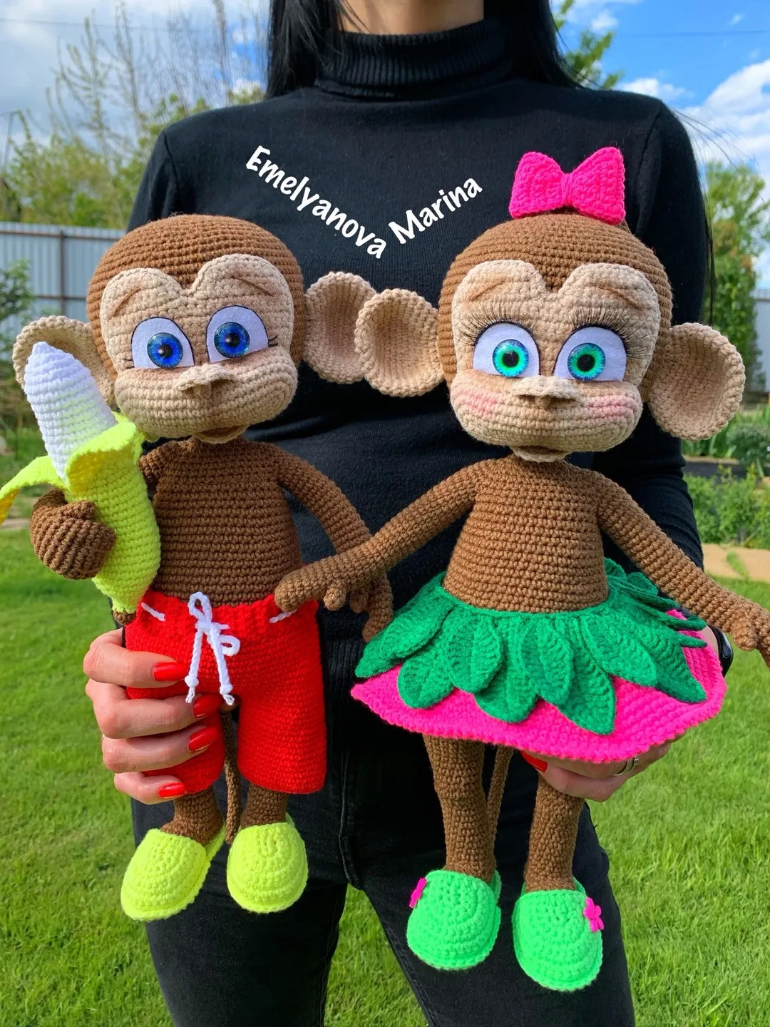 Digital Download - PDF. 2 Crochet Patterns Monkeys. DIY amigurumi toy tutorial.