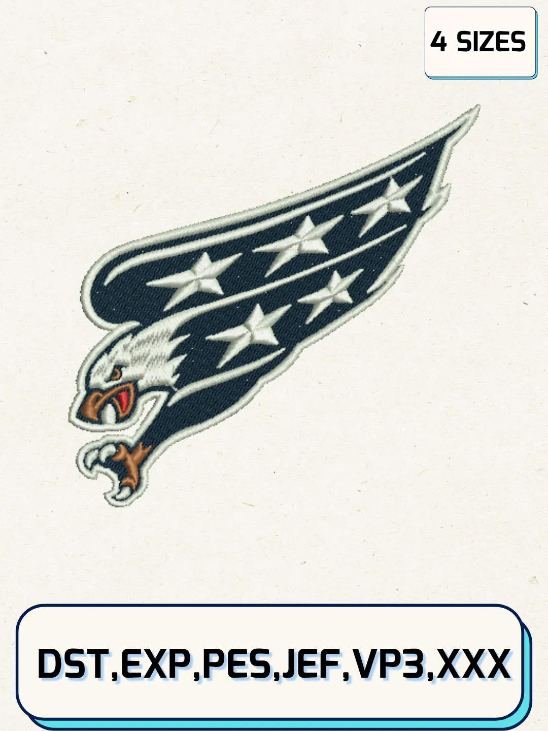 Washington Hockey Embroidery Design Files,Machine Embroidery Files,4 Sizes