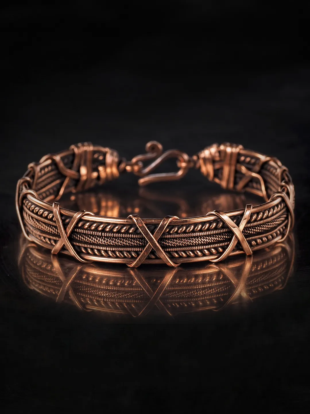 Woven copper wire bracelet Antique style handcrafted copper jewelry Unique gift