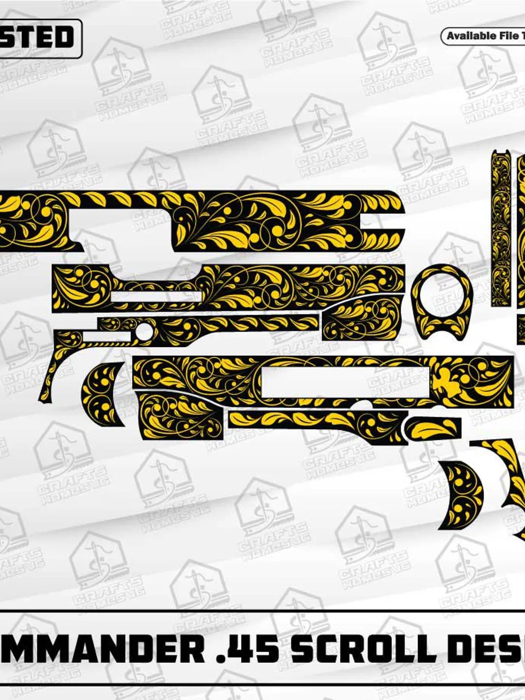Colt 1911 Competition Scroll Design.patterns Stippling.svg patterns ...