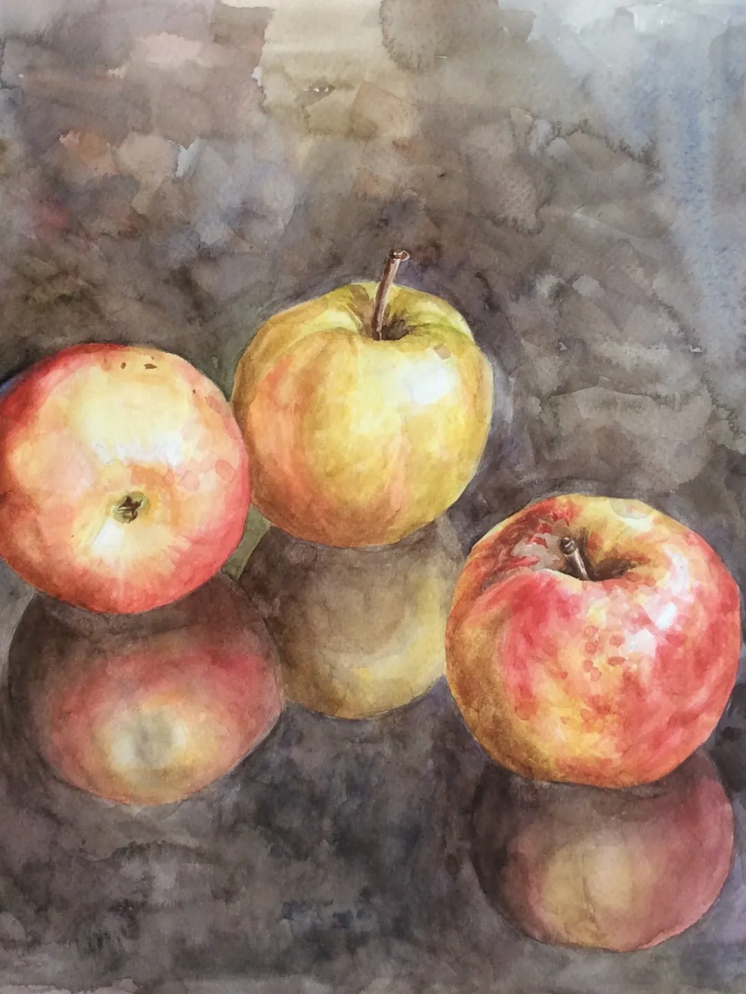 "Apples" watercolor original wall art painting picture still life fruit artwork