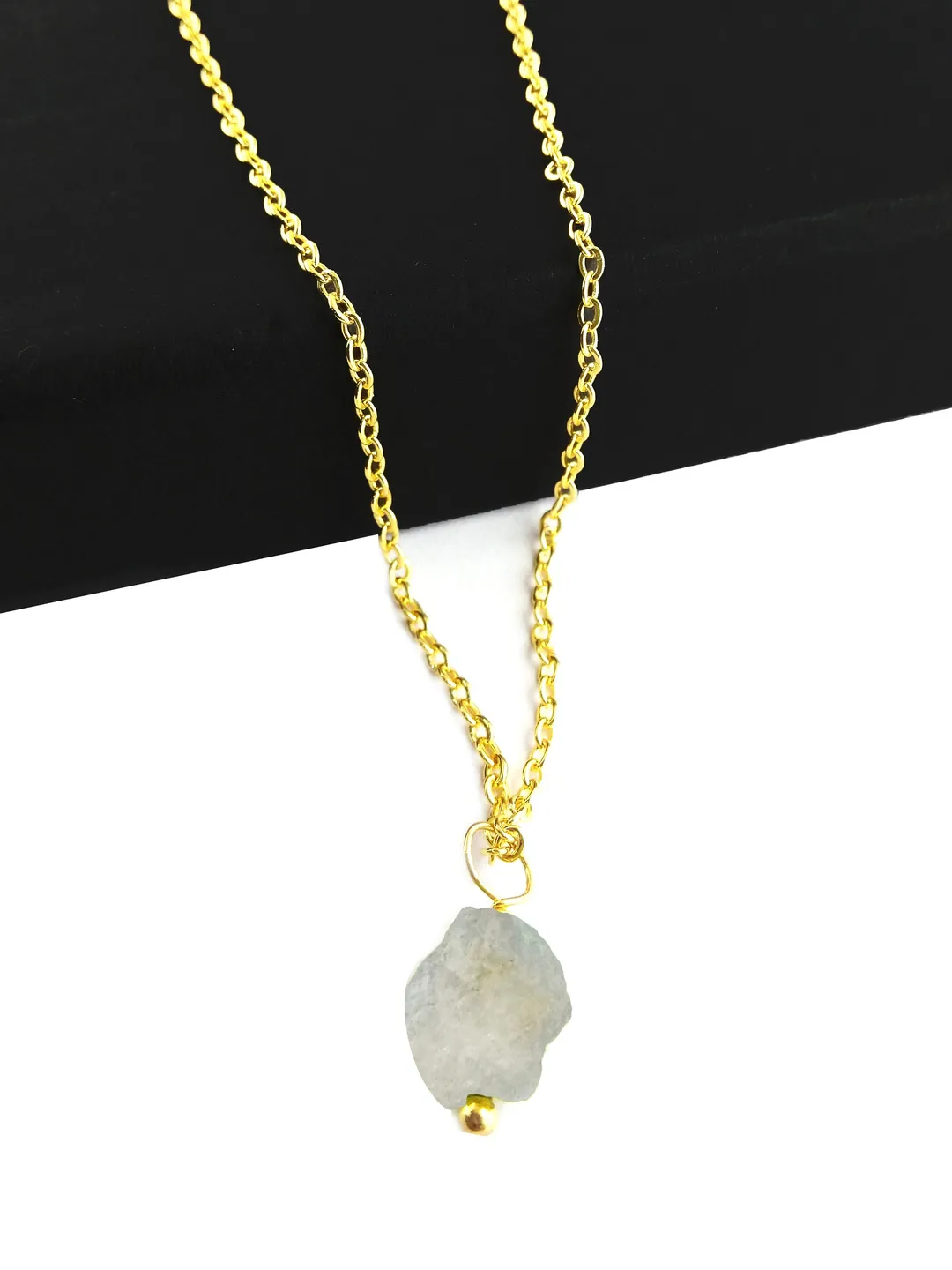 Aquamarine Necklace Sterling Silver • Aquamarine Pendant • Sterling Raw Aquamarine Necklace • March Birthstone Necklace • Affordable Gift