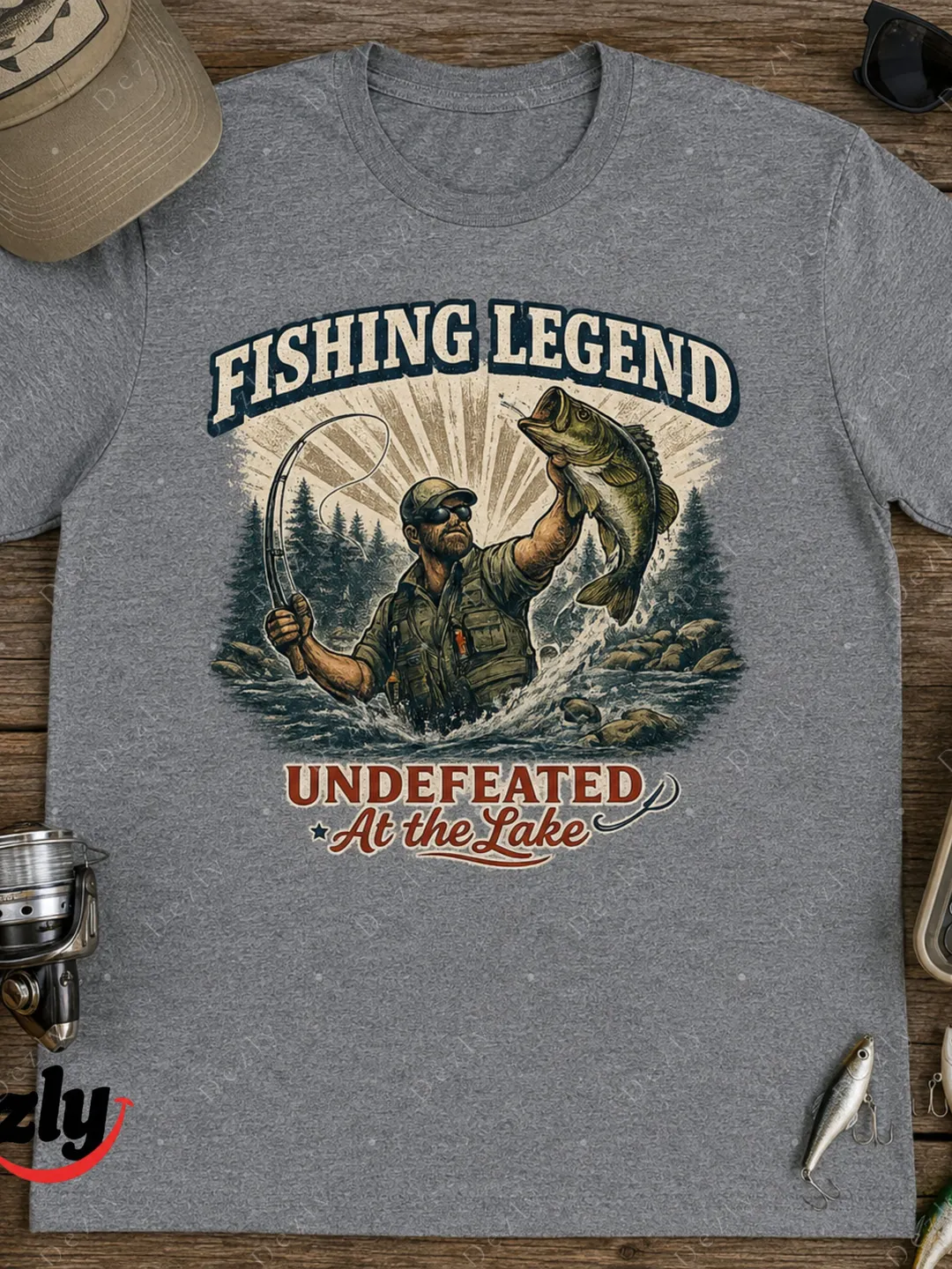 Fishing Legend Shirt, Bass Fisherman Gift for Men, Retro Lake Life