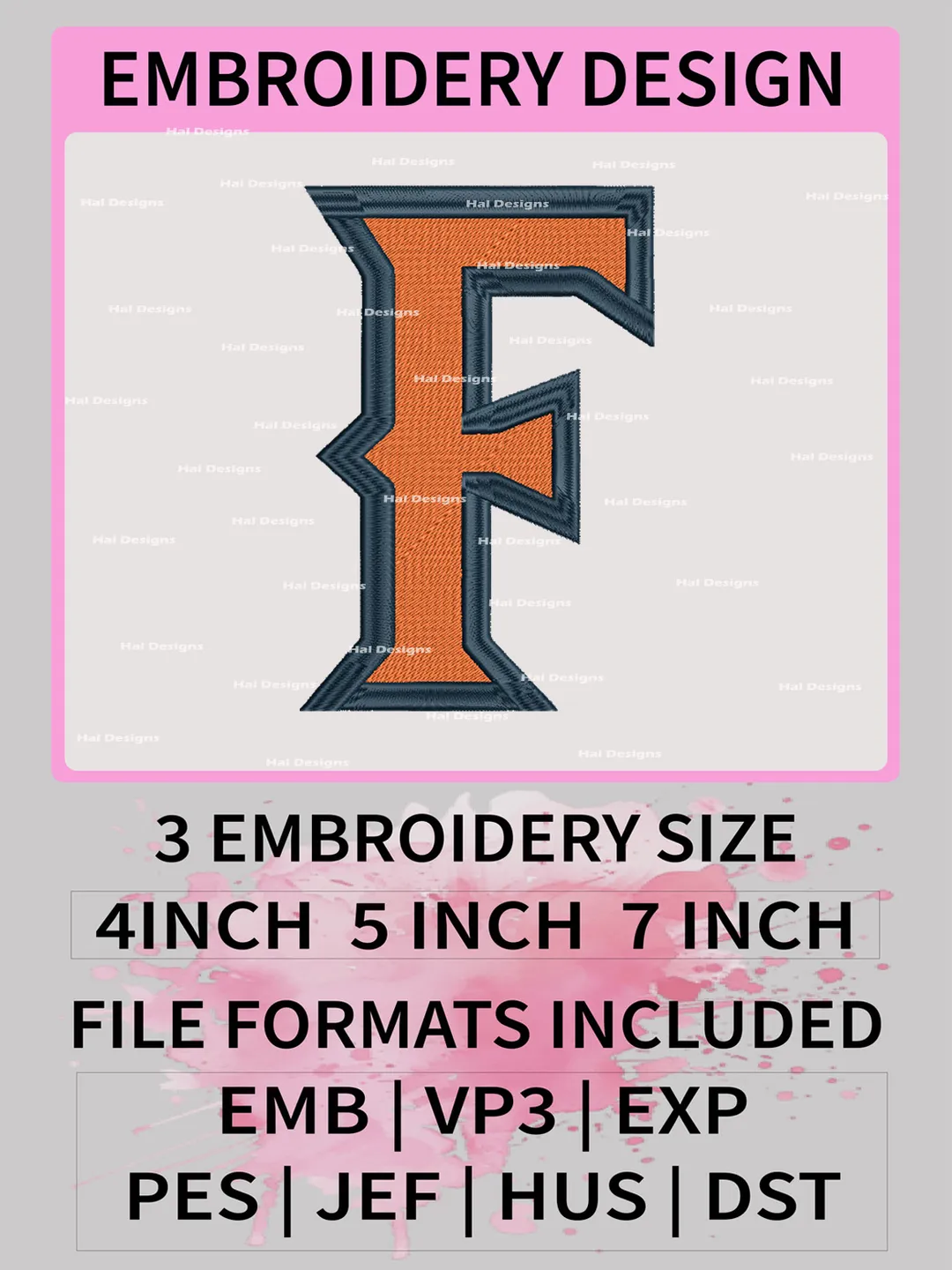 NCAA Cal State Fullerton Titans Embroidery File, 3 Sizes, 6 Formats, NCAA Machine Embroidery Design, NCAA Logo, NCAA Teams