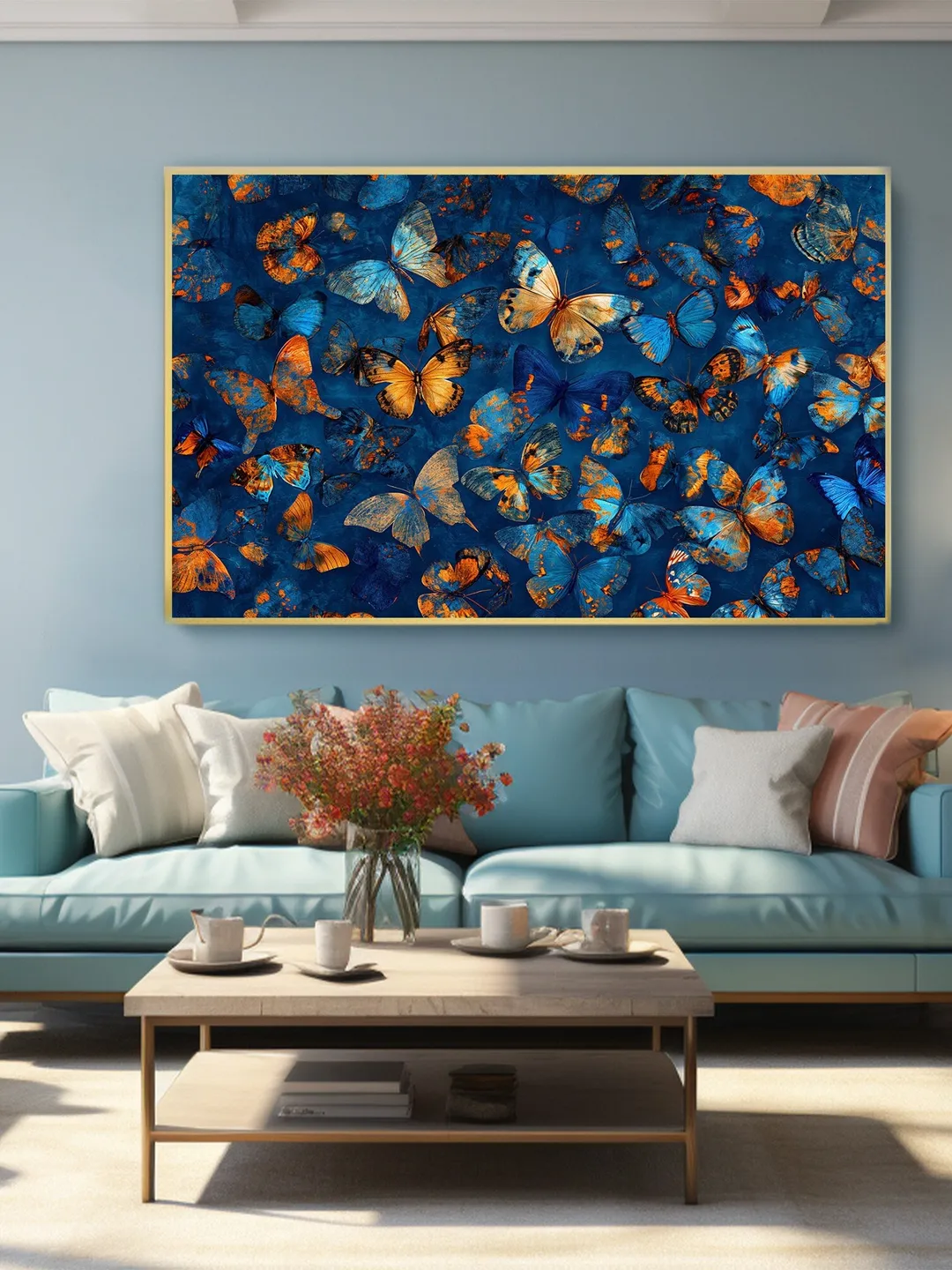 Original Colorful Butterfly Oil Painting On Canvas, Large Wall Art, Abstract Animals Painting, Office Wall Art, Custom Painting, Home Decor