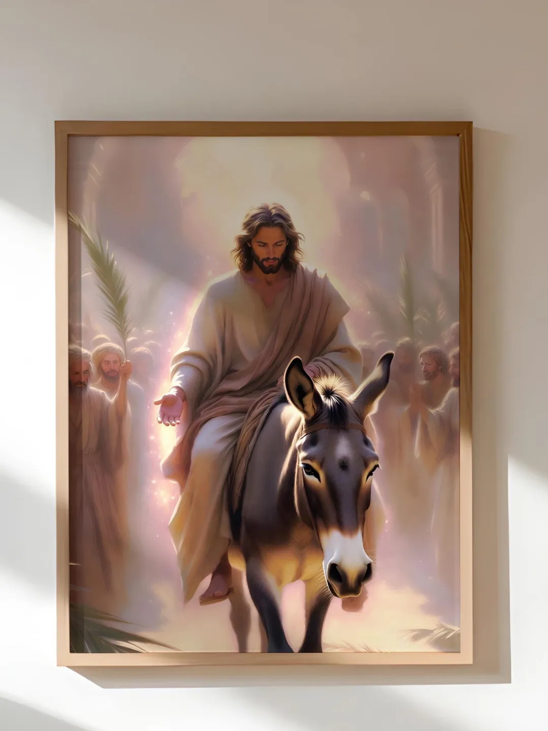 Jesus Entry Jerusalem Print | Palm Sunday Donkey Christian Art (Digital ...