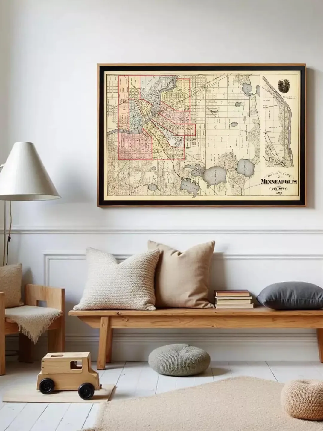 Minneapolis Map Print | 1871 Vintage Wall Art