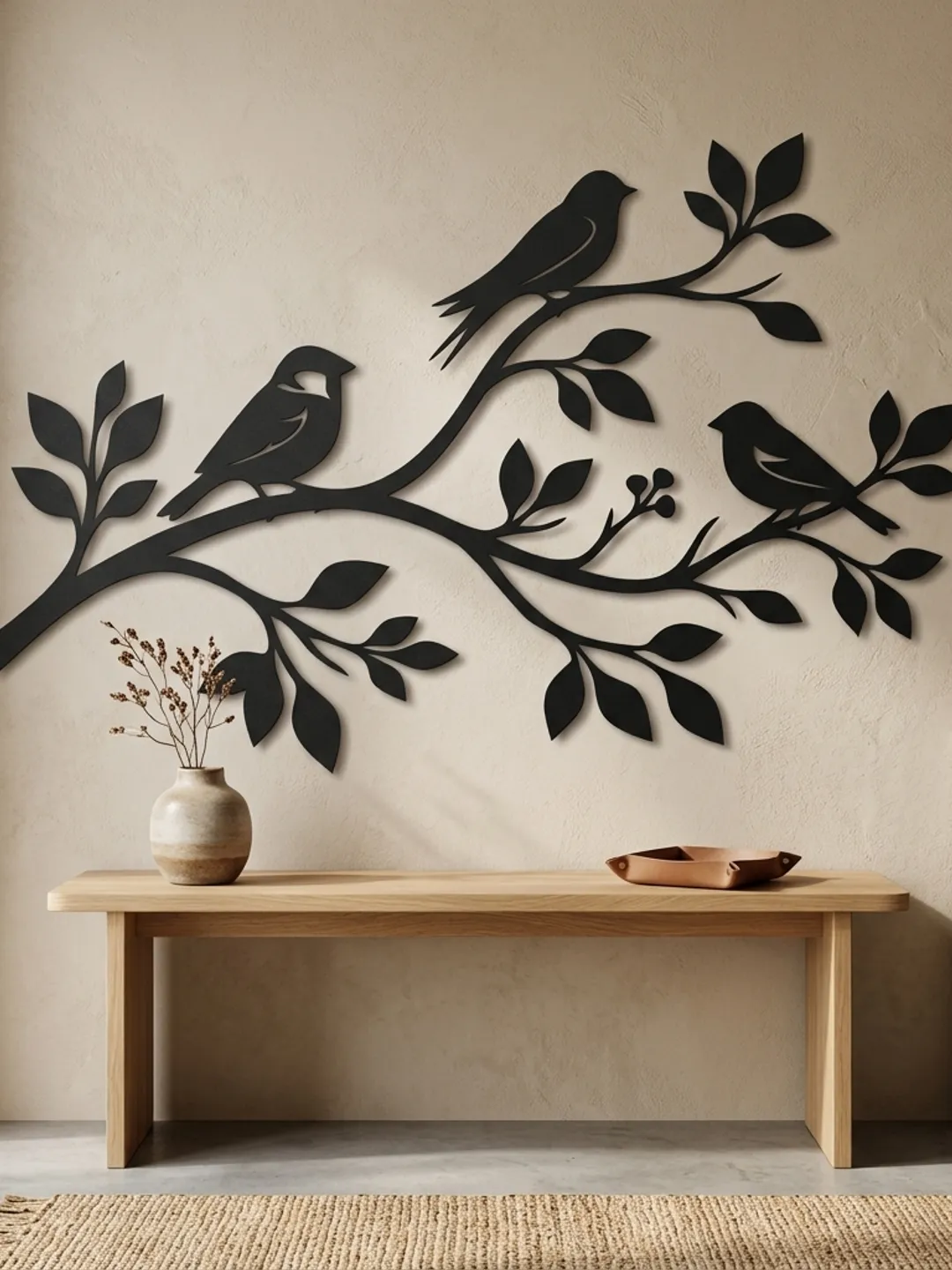 Birds on Branch SVG | Nature Silhouette Wall Art for Metal Signs & Laser Cutting | Instant Digital Download