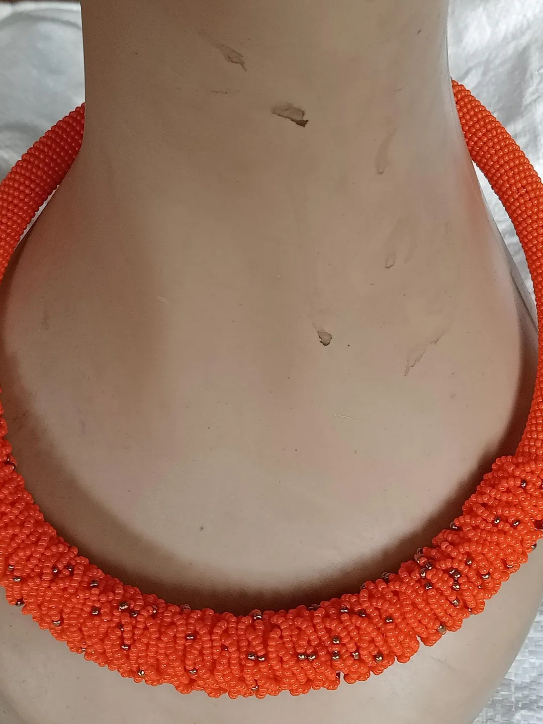 African beaded necklace, Boho necklace, orange women necklace, Zulu necklace, Wholesale necklace