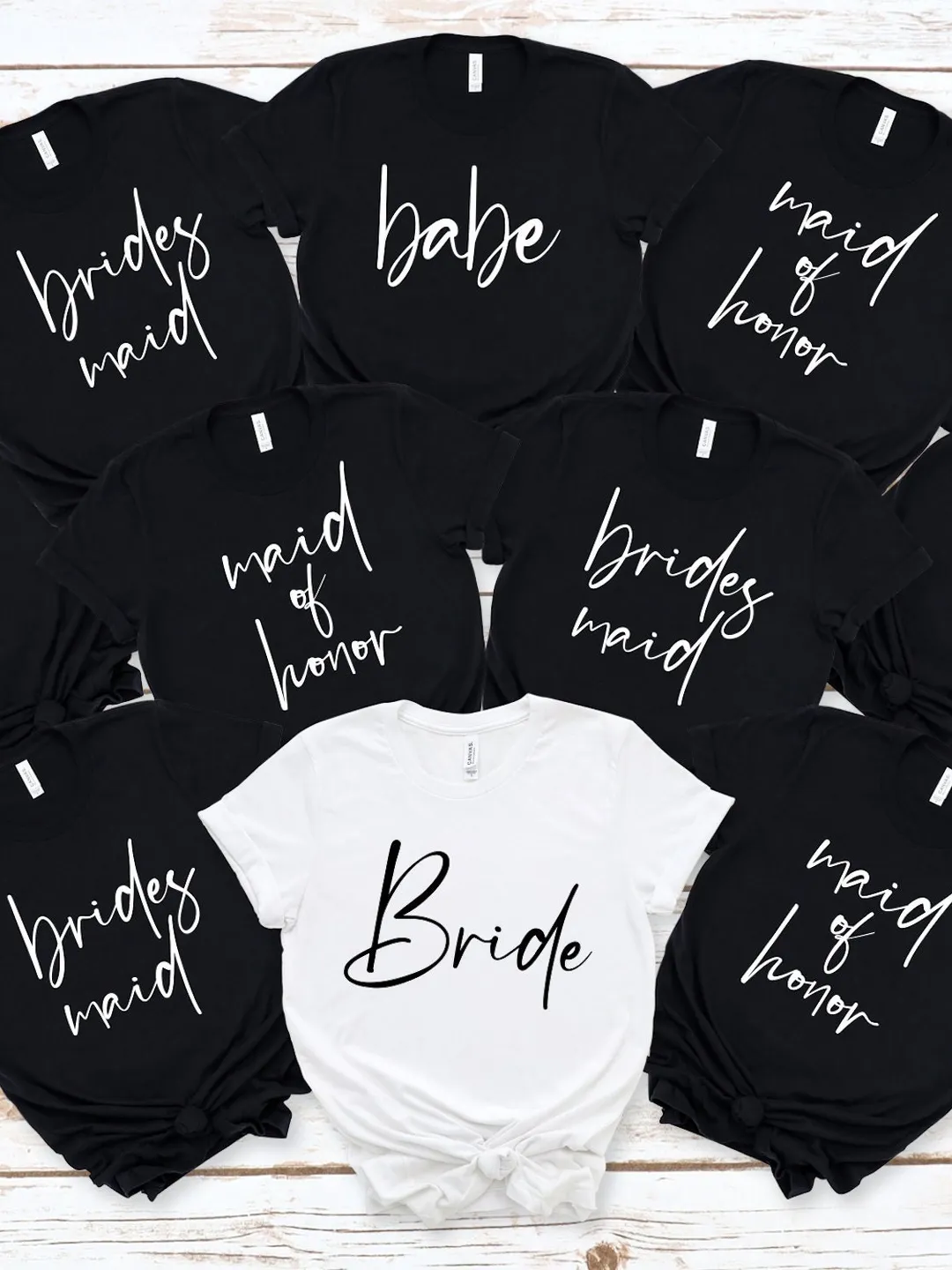 Bachelorette Party Shirts: Bride, Babe, Bridesmaid, Maid of Honor