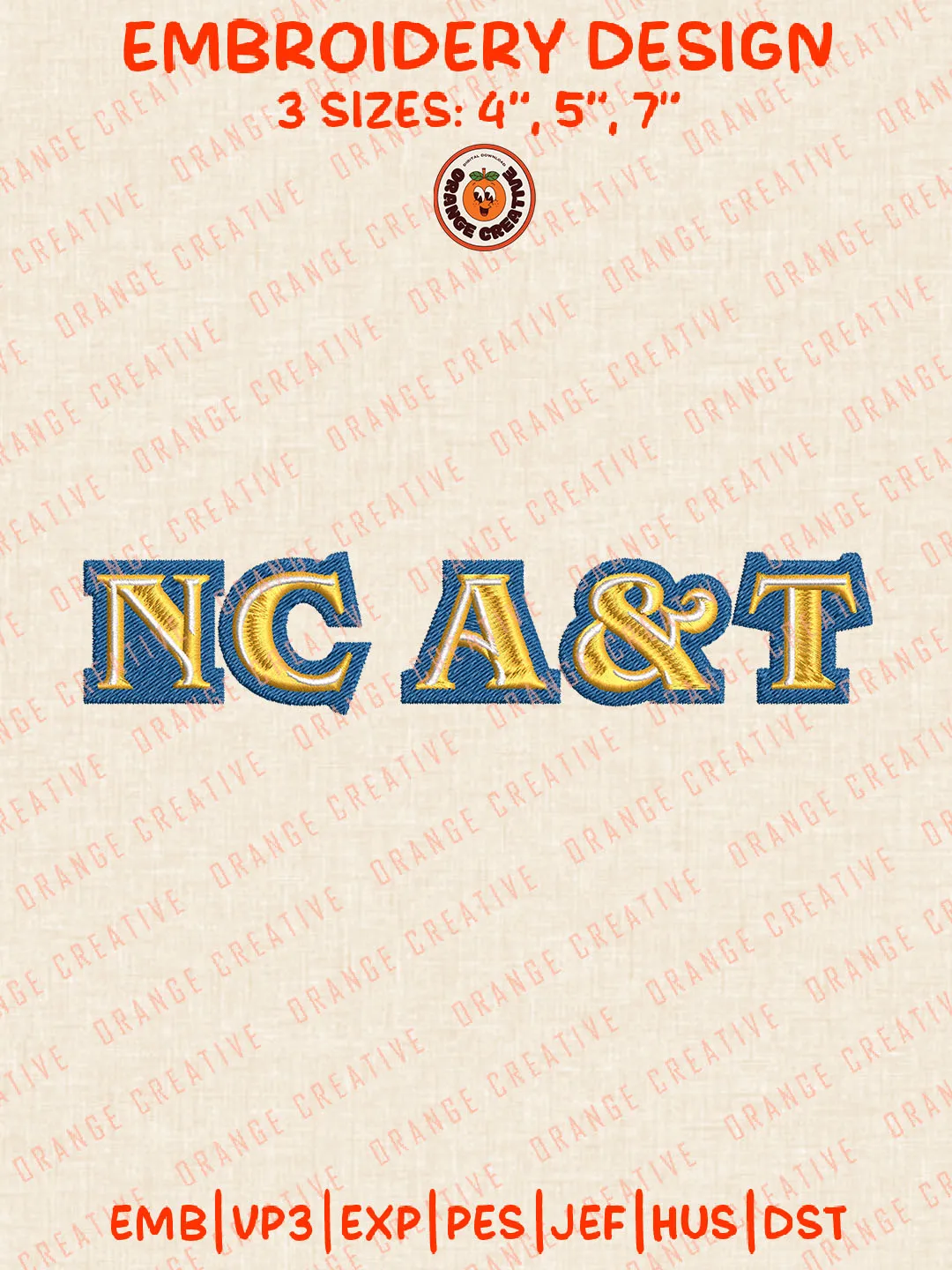 NCAA North Carolina A&T Word Logo Embroidery Files, North Carolina A&T Aggies Team Embroidery Designs, Football Team Machine Embroidery Files, NCAA North Carolina A&T Aggies Machine Embroidery, Digital Download