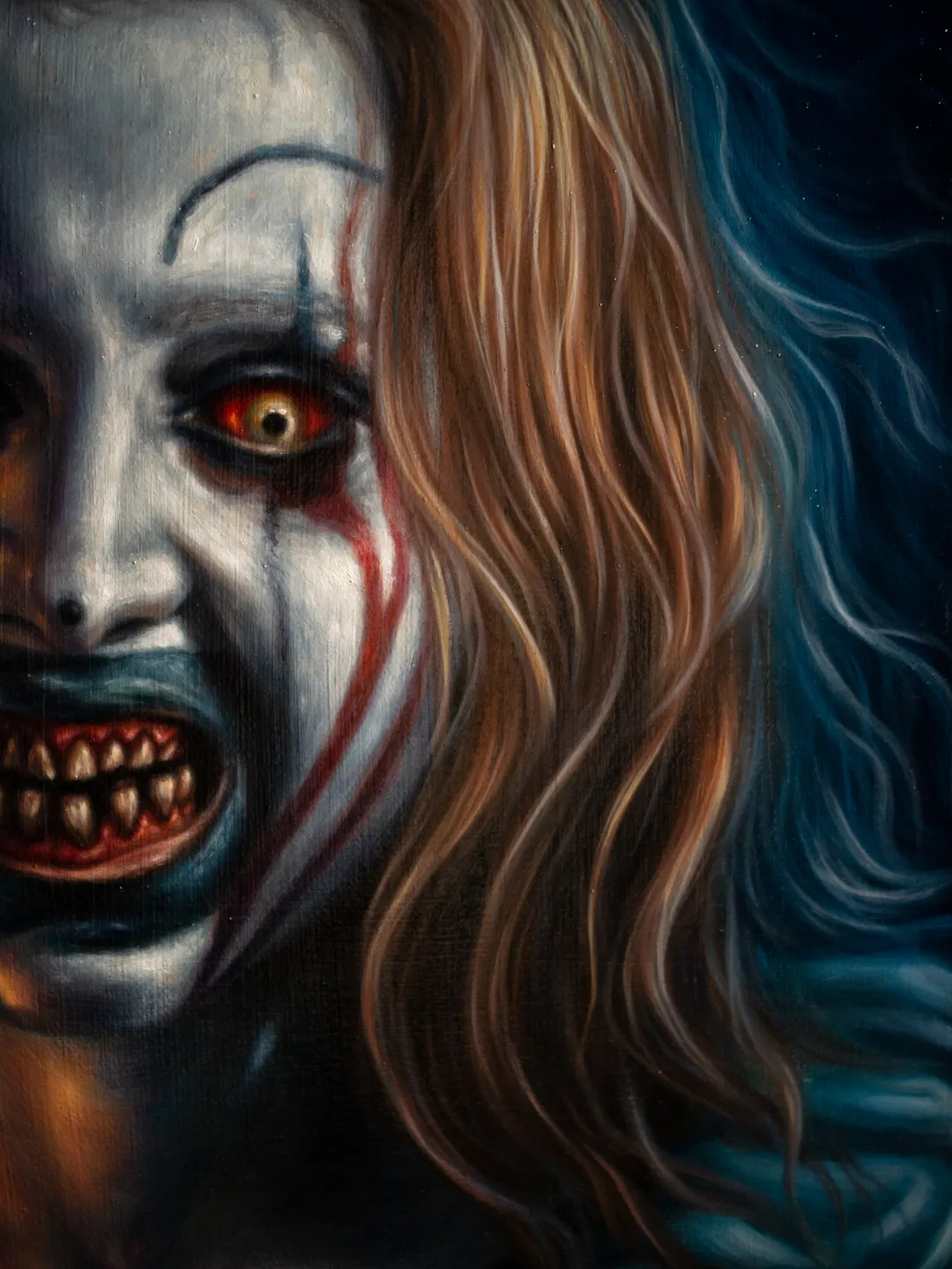 Original oil painting Little pale girl