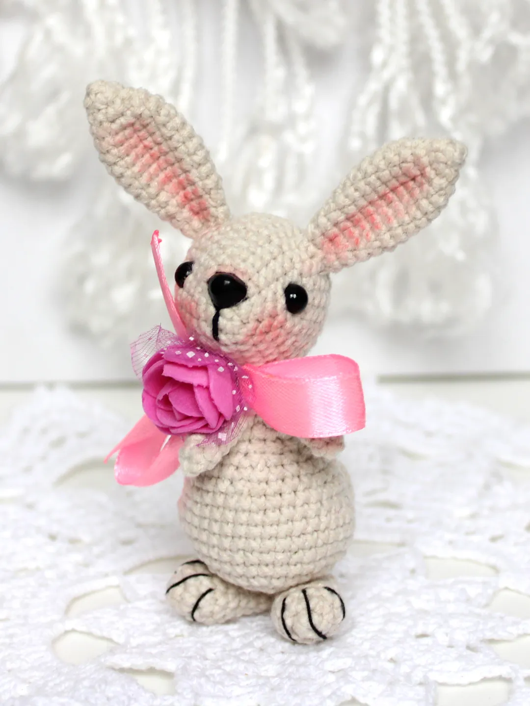 Bunny keychain pattern crochet Amigurumi bunny toy pattern PDF in English