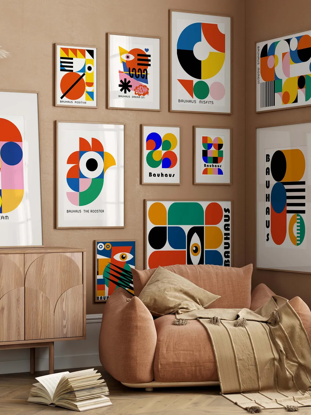 1500+ Bauhaus Wall Art Bundle, Mid Century Modern Geometric