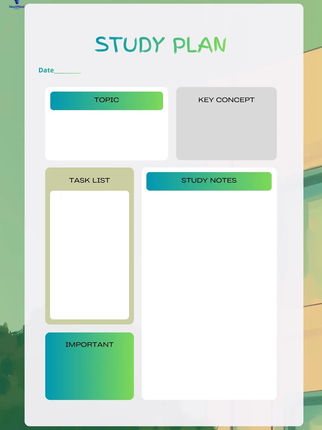 Study Chart Small Daily Study Planner – Simple & Effective Study Plan Sheet