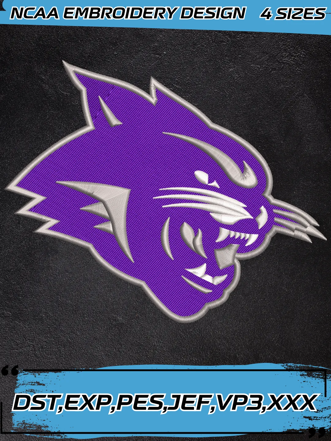 Abilene Christian Wildcats Embroidery Design,Machine Embroidery Design File,4 Sizes, Digital Download