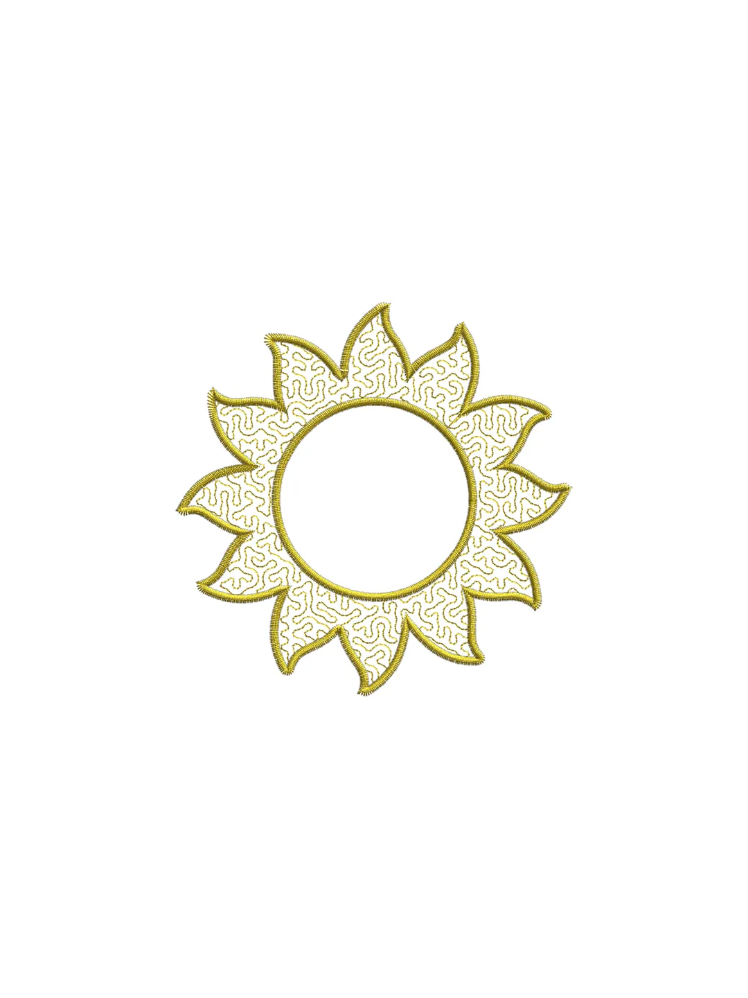 Sun stipple stitch embroidery design,Sun stippling stitch embroidery design,Fun embroidery design,INSTANT DOWNLOAD-111