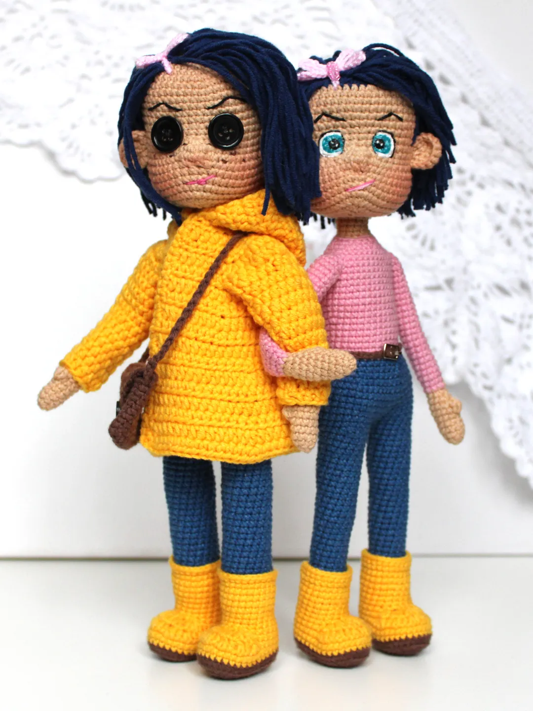 Crochet doll pattern PDF in English Amigurumi Coraline doll with clothes