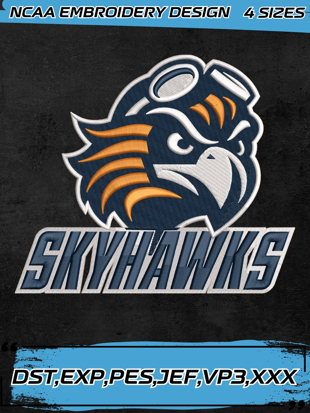 UT Martin Skyhawks Alternate Logo Embroidery Design,NCAA Logo Embroidery Design,Machine Embroidery Design File,4 Sizes, Digital Download