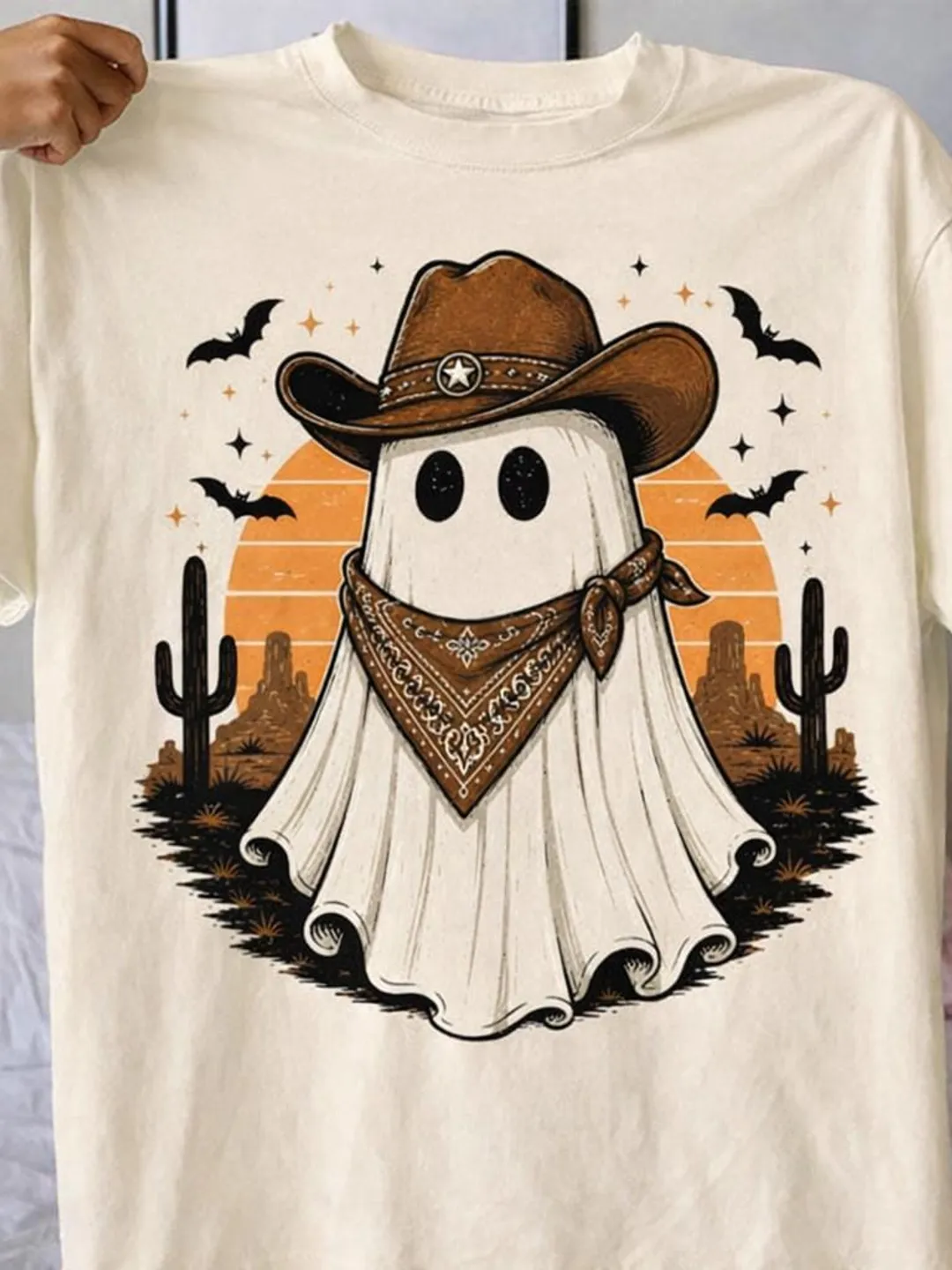 Howdy Boo Western Halloween T-Shirt, Vintage Country Graphic Sweatshirt, Spooky Season Ghost Cowboy Tee