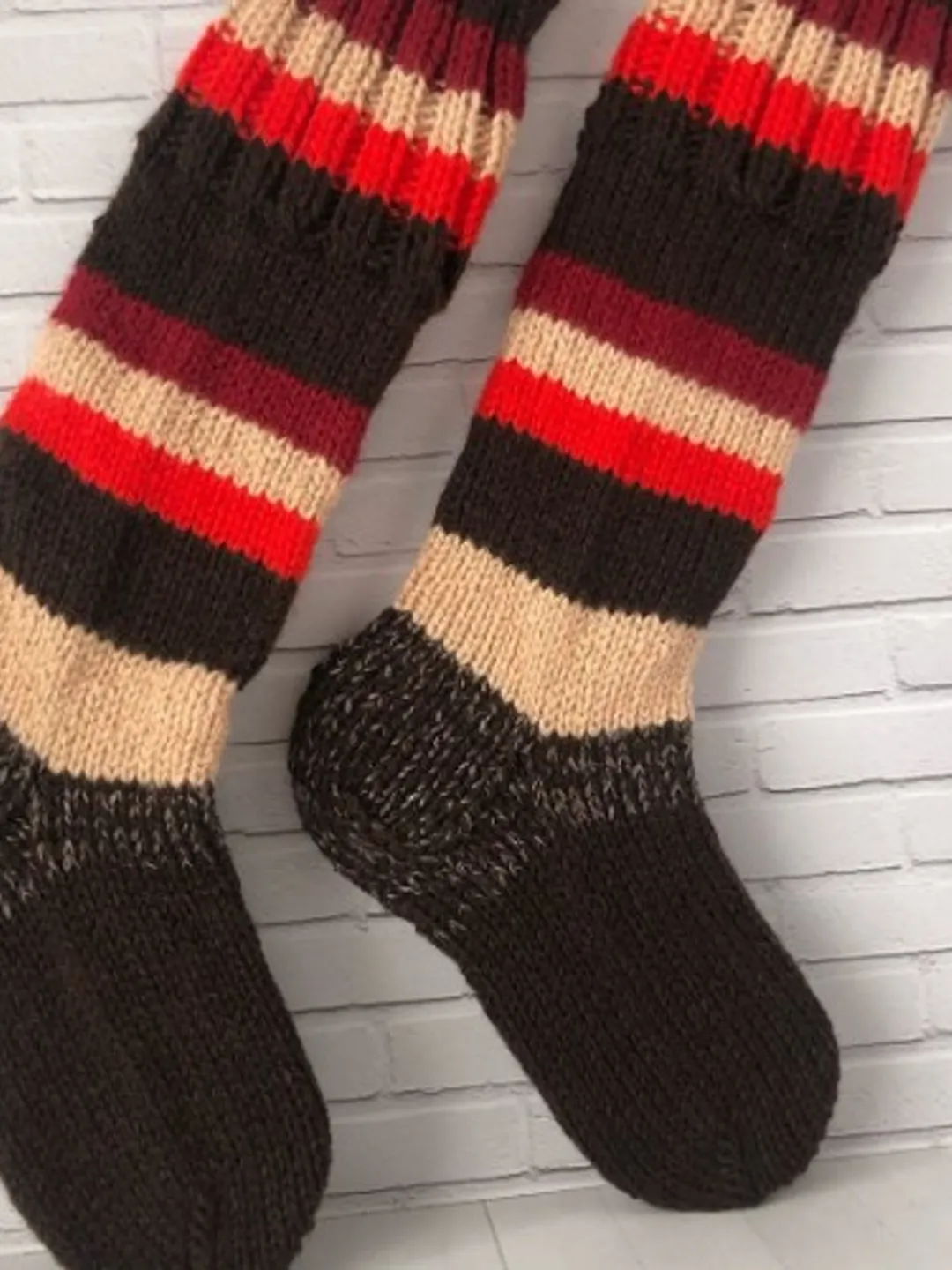 Warming Knee Socks Knitted Handmade