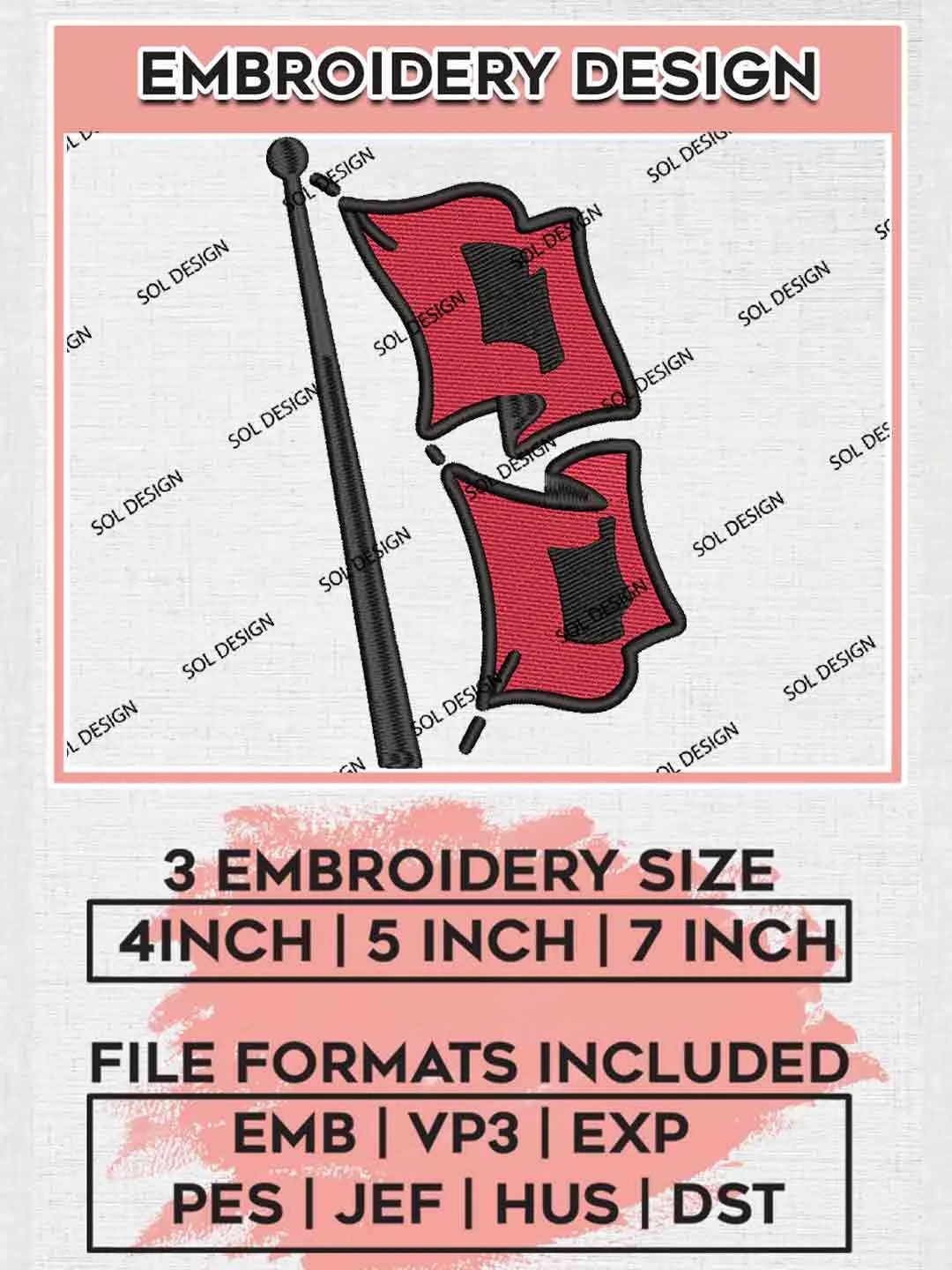 Tulsa Golden Hurricane NCAA Logo Embroidery Designs, NCAA Logo Embroidery files, NCAA Tulsa Golden Hurricane Team, Machine embroidery designs, Instant Download