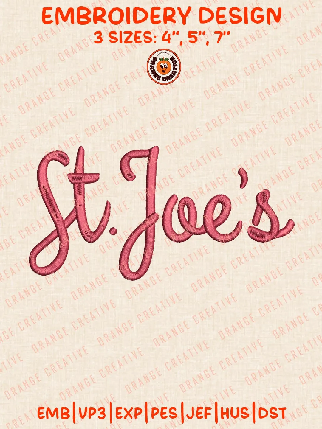 St Joe's Embroidery Design, NCAA Saint Joseph's Hawks Team Logo Embroidery Design, Machine Embroidery Design File, 4 Sizes, Custom Size, Digital Download