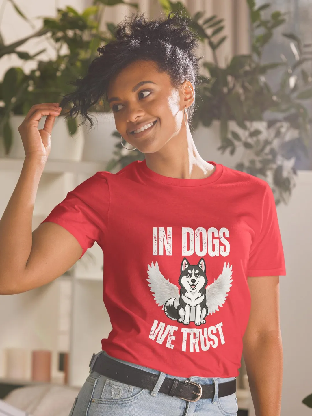 In Dogs We Trust T-Shirt, Funny Dog Shirt, Dog Lover Gift, Puppy Graphic Tee, Pet Lover Shirt, Cute Dog Tee, Dog Mom Dad Shirt
