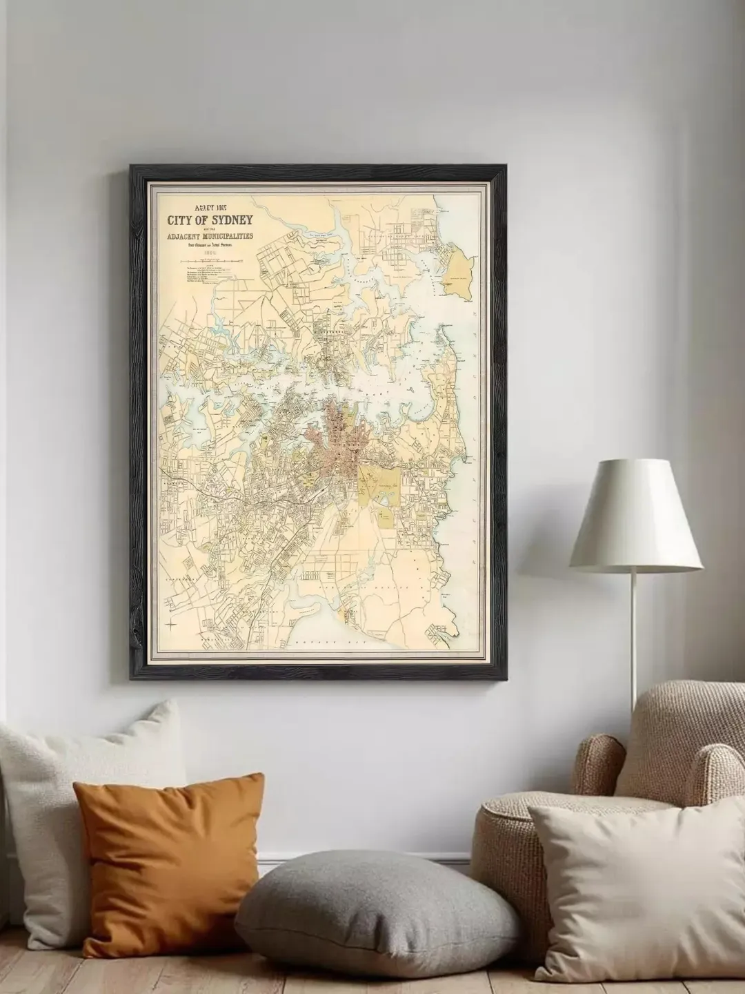 Vintage Sydney Map Print | 1890s Australia, New South Wales