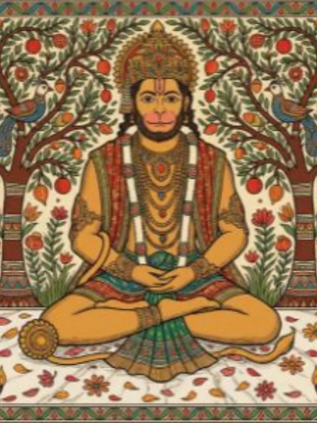 Lord Hanuman Wall Art, Hindu God, Meditation Print, Bajrang Bali
