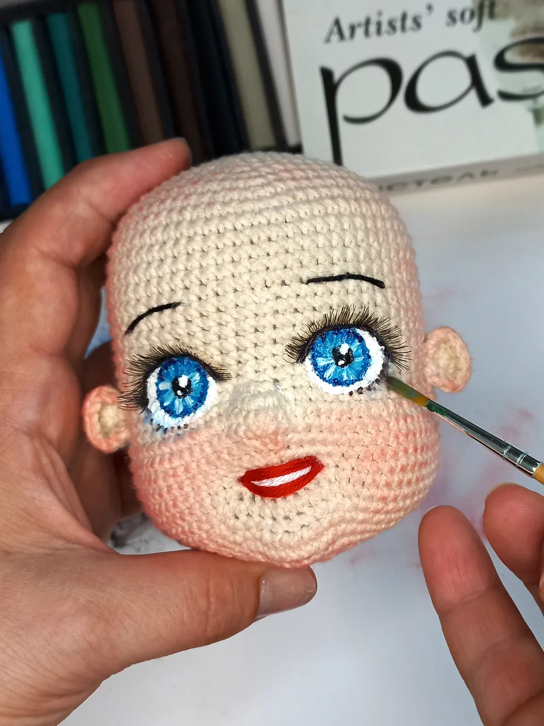 Doll face pattern Amigurumi doll eyes pattern PDF in English Crochet doll face