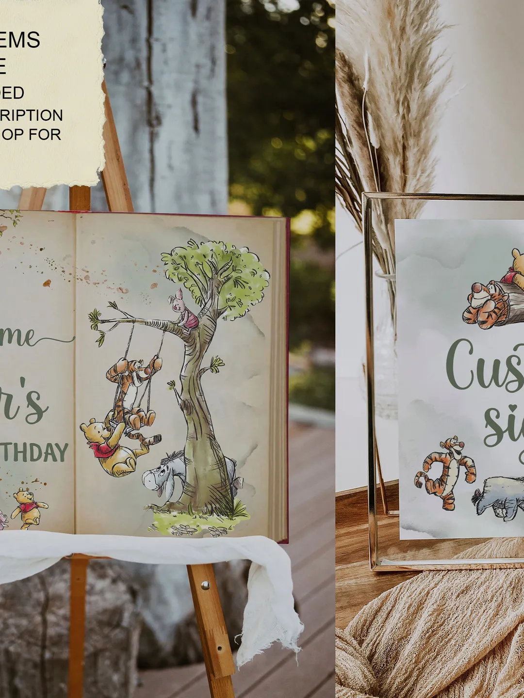 Editable Straw tag Hundred Acre Wood First Birthday party straw tag ...