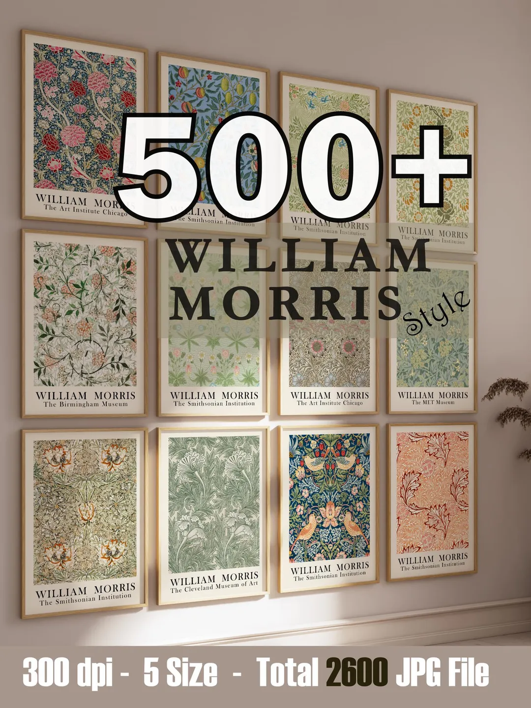 500+ Printable William Morris Wall Art Prints, Art Nouveau Decor, Maximalist Gallery Wall Set, Eclectic Digital Download, Vintage Prints Art