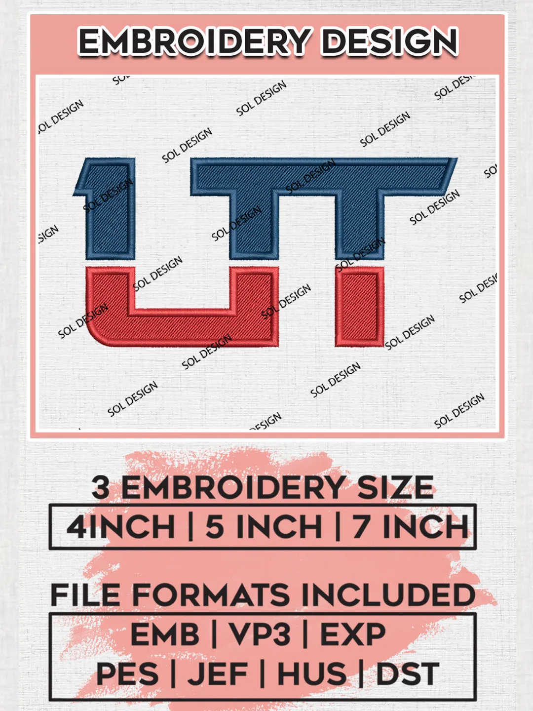 Utah Tech Trailblazers Logo Machine Embroidery Design, NCAA UT Trailblazers Team Embroidery Design Design files, NCAA Team Embroidery Designs, NCAA Machine Embroidery Designs, Digital Download