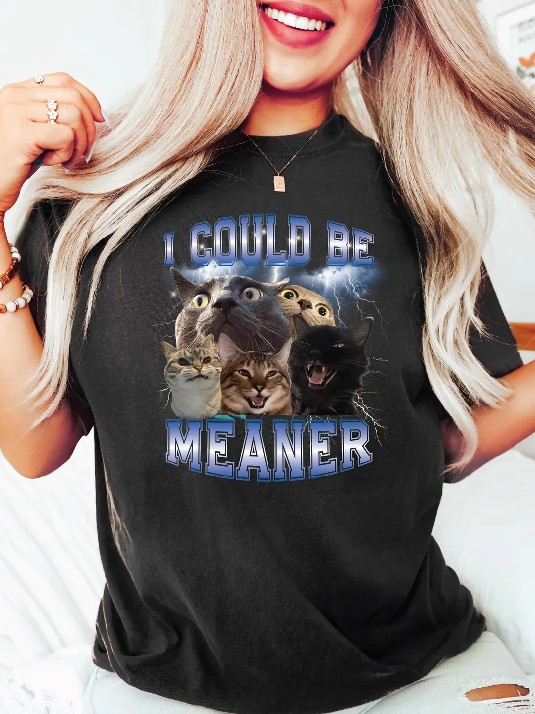 Funny Cat Meme Graphic Tee, Sarcastic Kitten Shirt