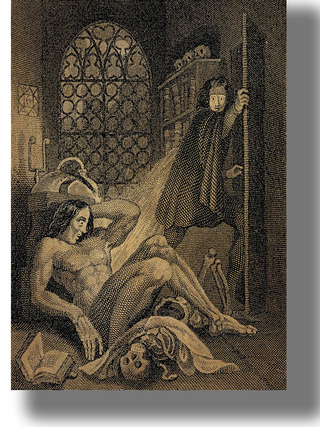 Dr. Frankenstein and his monster.