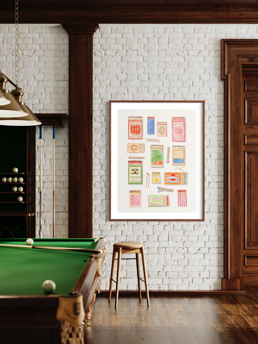 Matchbox Art Collection Print, Watercolor Painting, Vintage Matchbox,  Aesthetic Dorm Decor, Custom Matchbox Art, Game Room Art, Girly Art, image size:1080x1440