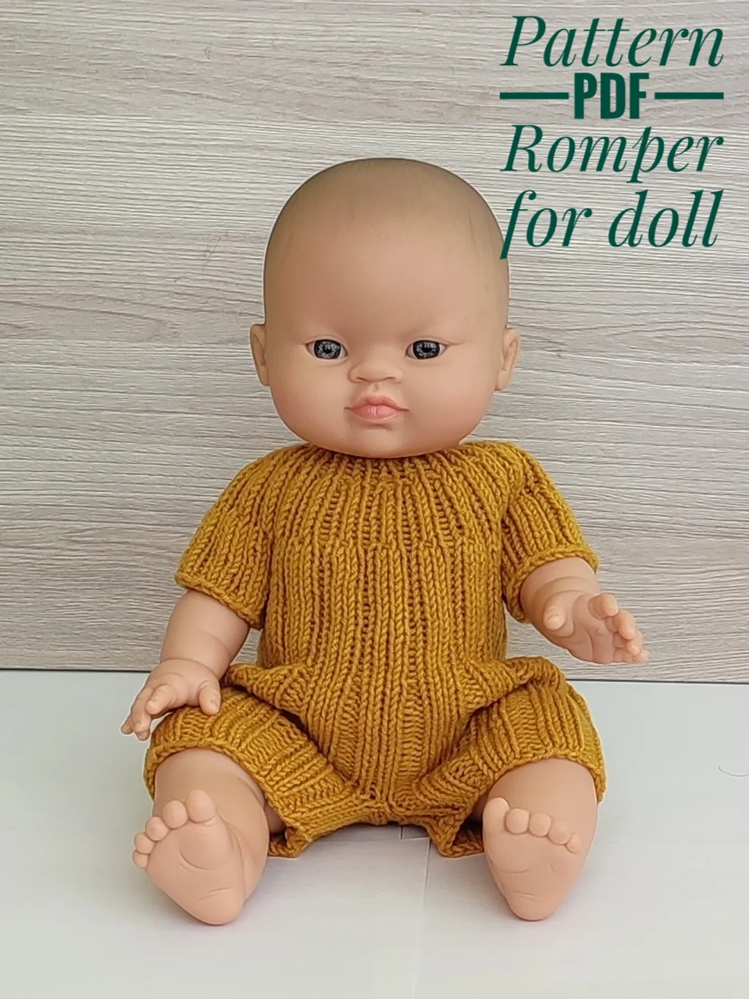 Pattern knitting PDF Romper for doll Paola Reina 34cm