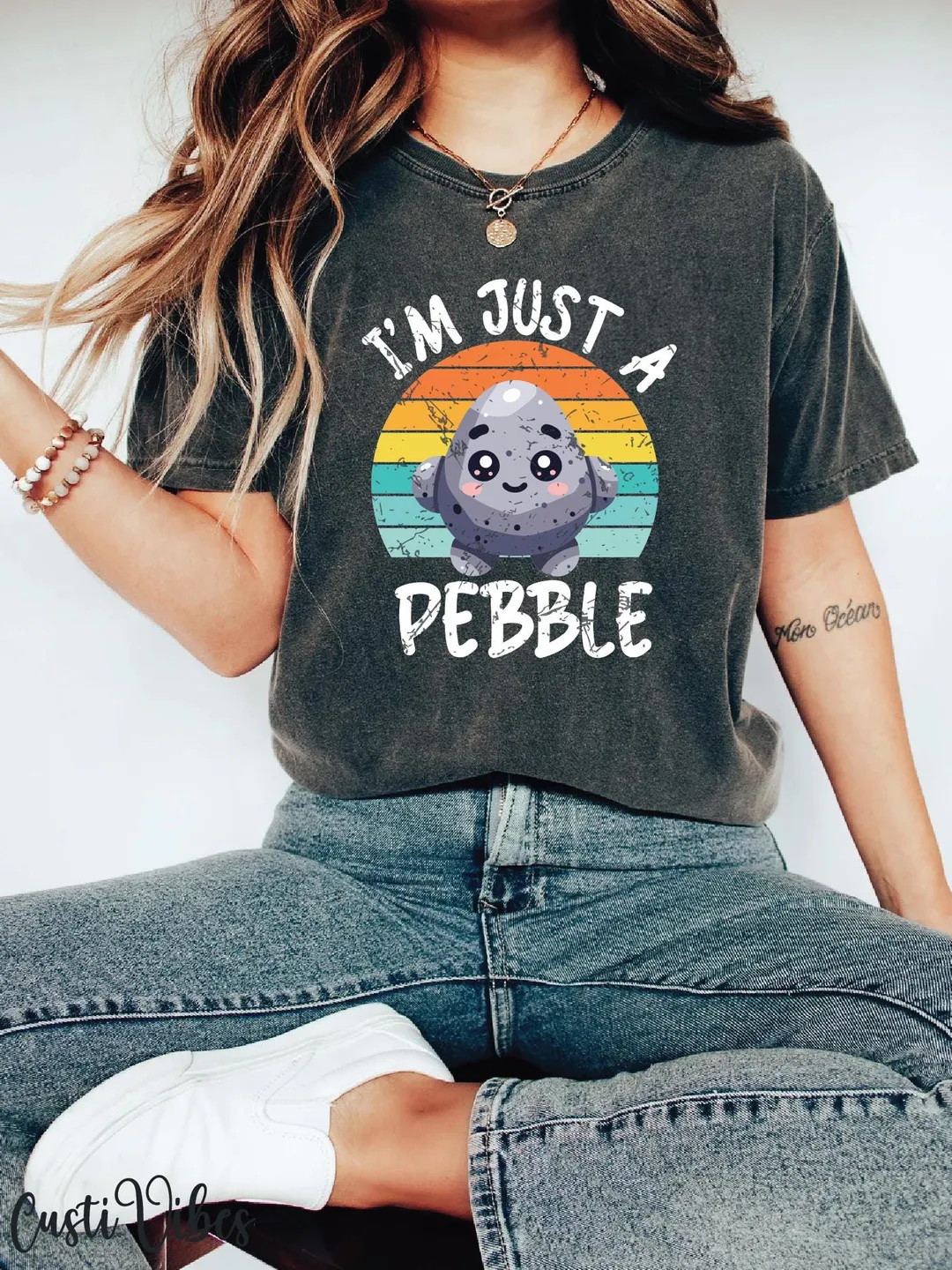 Funny Pebble Comfort Colors Shirt, Sarcastic Kawaii Rock Tee