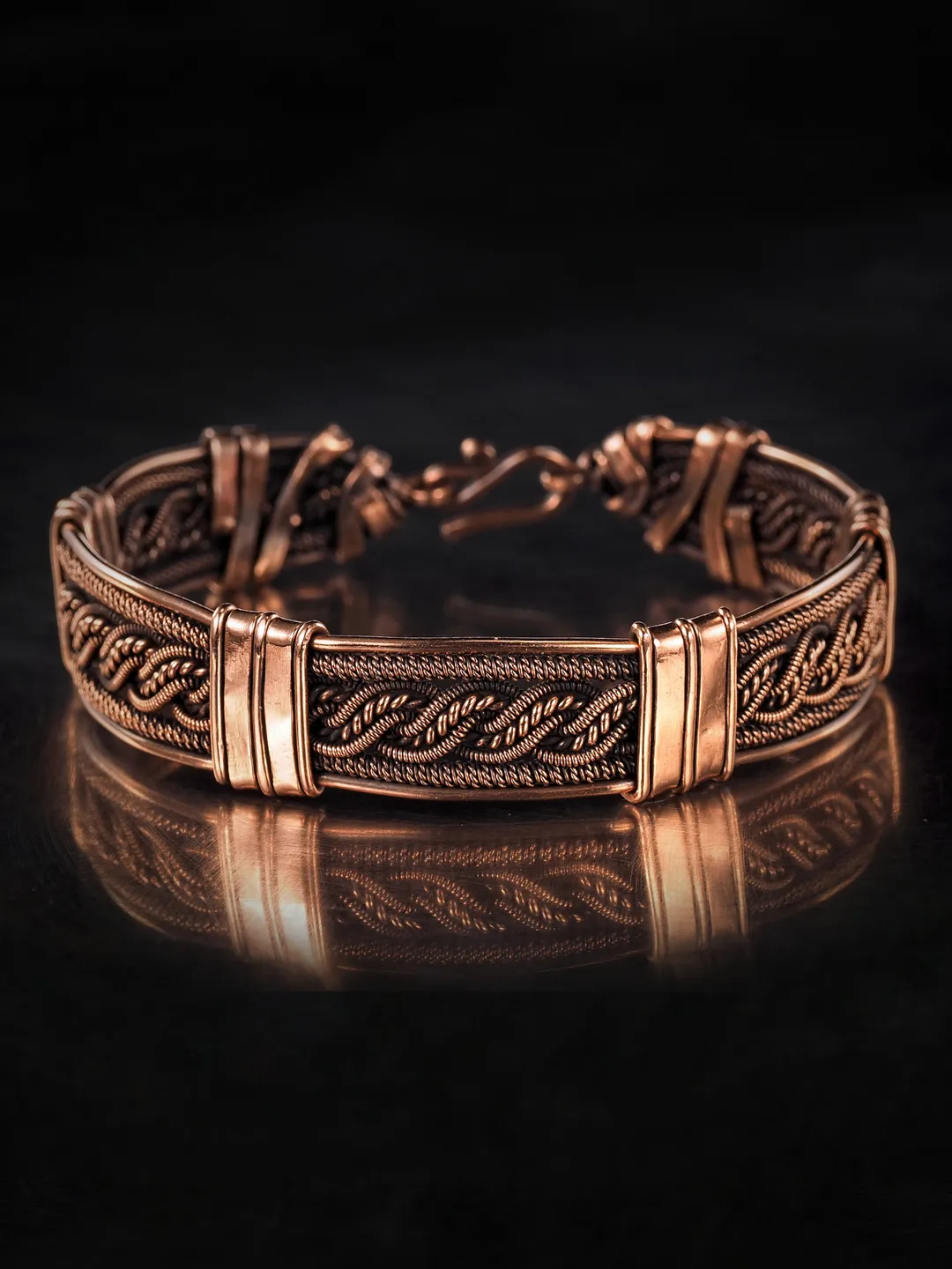 Woven copper wire bracelet Antique style handcrafted copper jewelry Unique gift