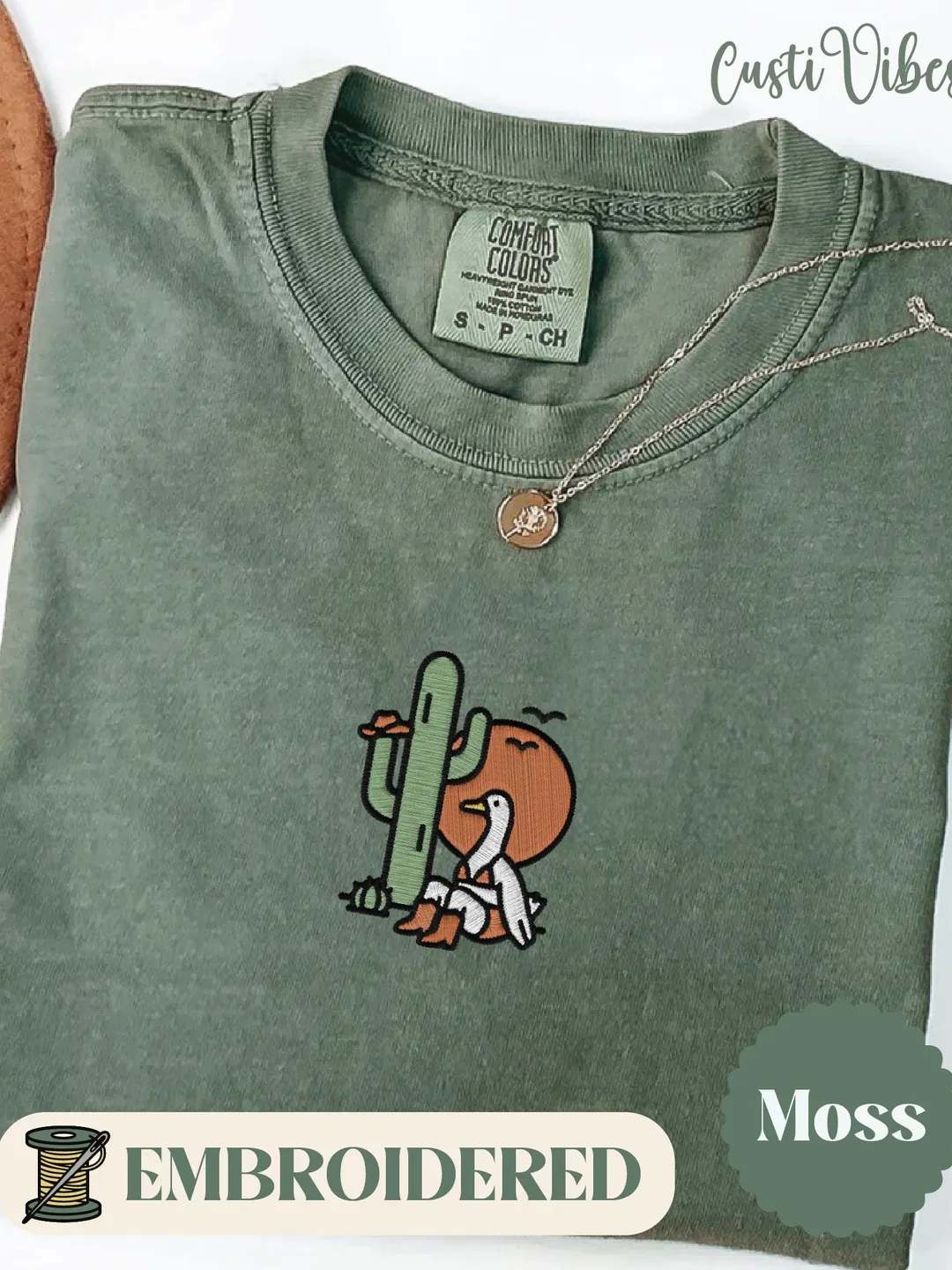 Embroidered Cowgirl Goose Shirt: Comfort Colors Western Tee