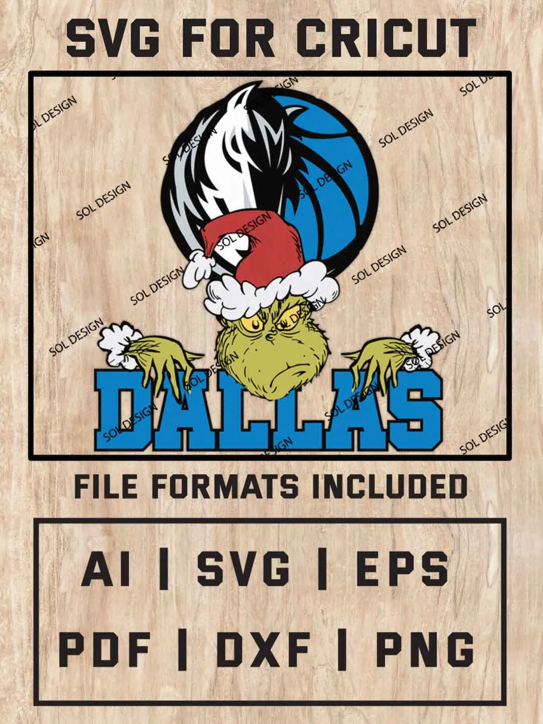 Grinch Dallas Mavericks SVG, NBA SVG Design, NBA Dallas Mavericks SVG, NBA Mavericks Cricut, Christmas Svg, Grinch svg, Digital Download