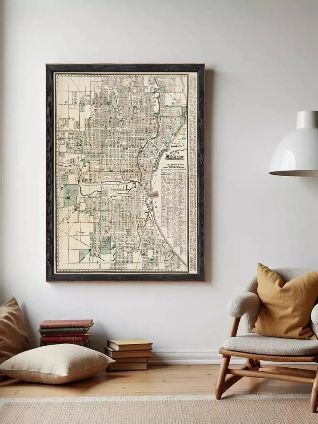 Milwaukee Map Print | 1912 Vintage City Plan