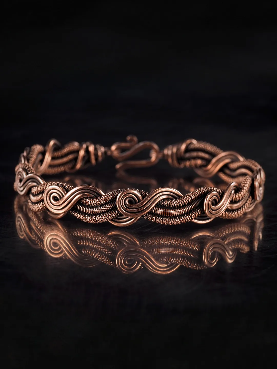 Woven copper wire bracelet Antique style handcrafted copper jewelry Unique gift