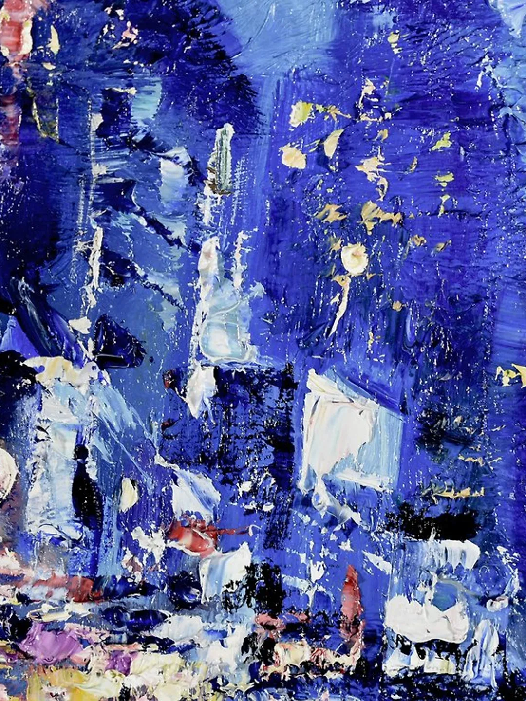 New York Painting Rainy NYC Original Art Night Street City Artwork