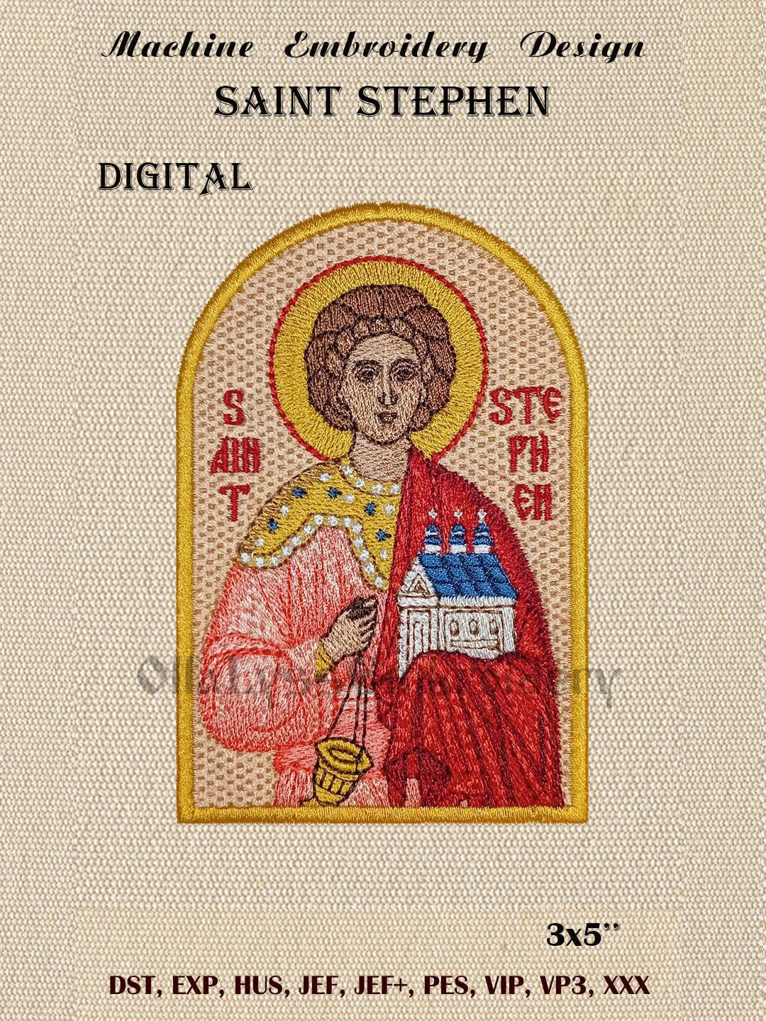 Saint Stephen embroidery design