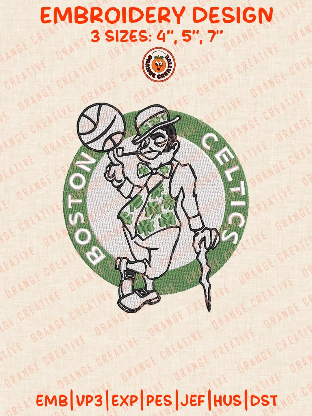 Boston Celtics Basketball Logos Embroidery Designs, NBA Team Logo Embroidery Files, Machine Embroidery Design File, 4 Sizes, Custom Size, Digital Download