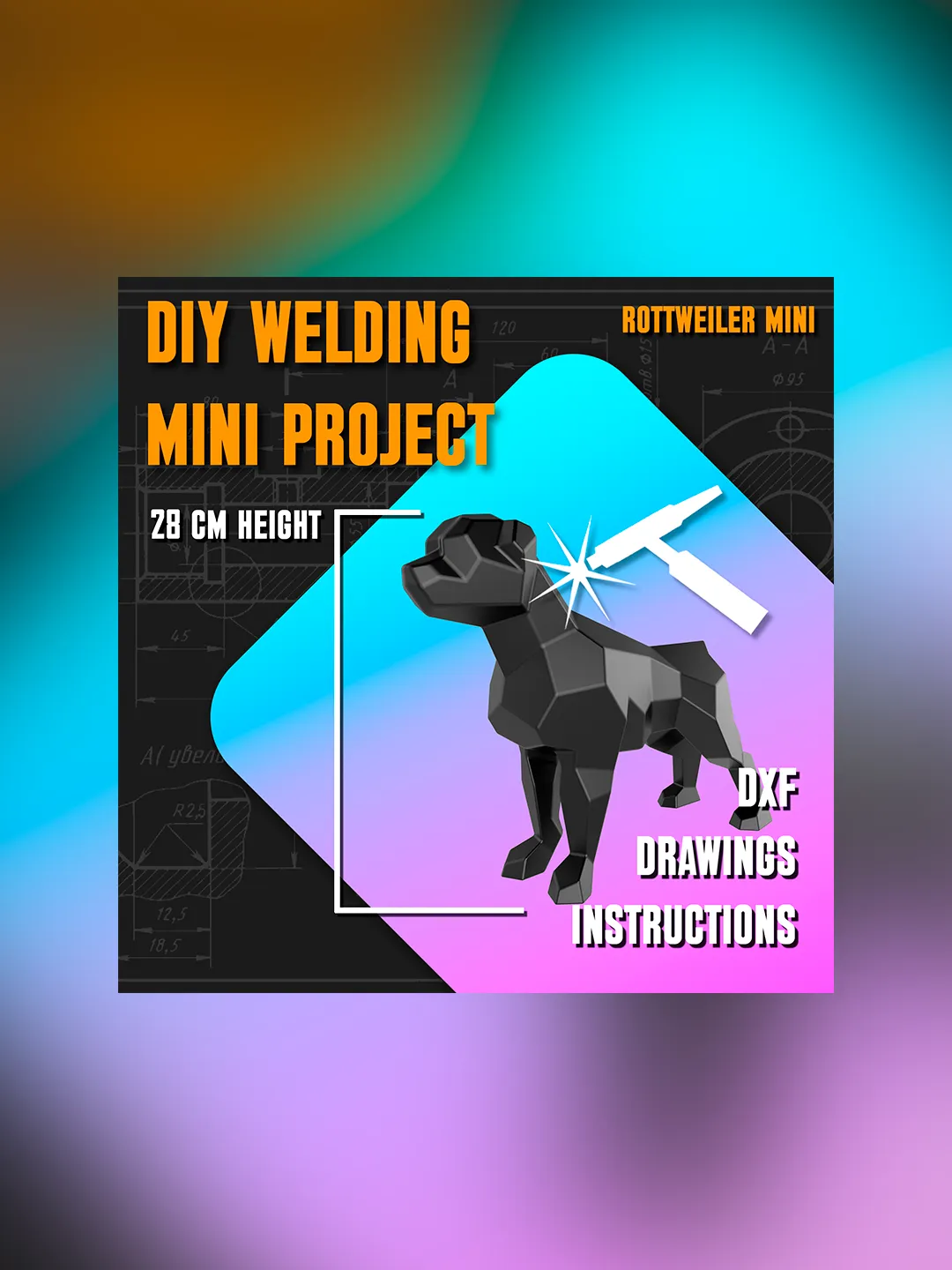 Welding Project Plans Drawings Rottweiler Mini (DXF, PDF)